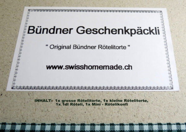 Bündner Geschenkpäckli «Original Bündner Rötelitorte» – Bild 2